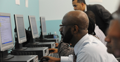 Man computer job training  photo